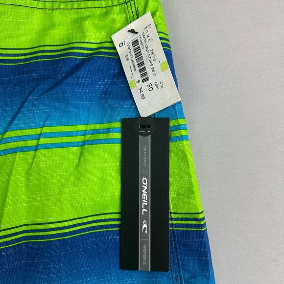 O’Neill Men’s 30 Santa Cruz Stripe Board Shorts No Stretch - Picture 7 of 10